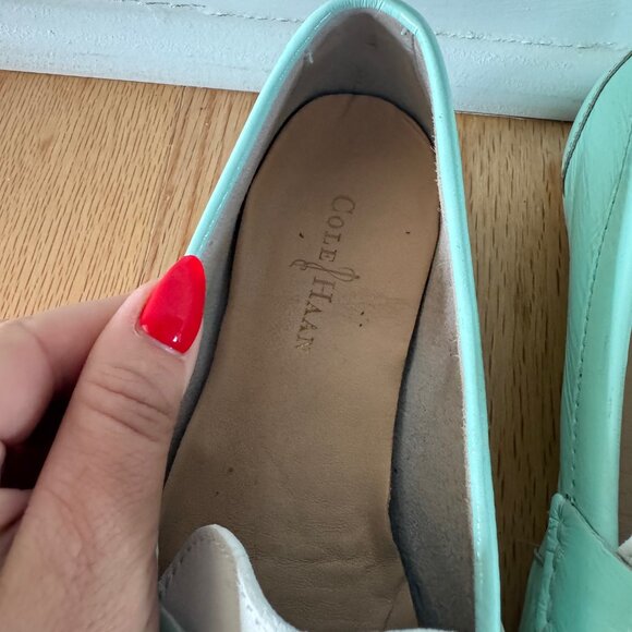 Cole Haan Vintage Monroe Penny Loafer Mint Green White Women's Size 5 1/2 C - Picture 5 of 5